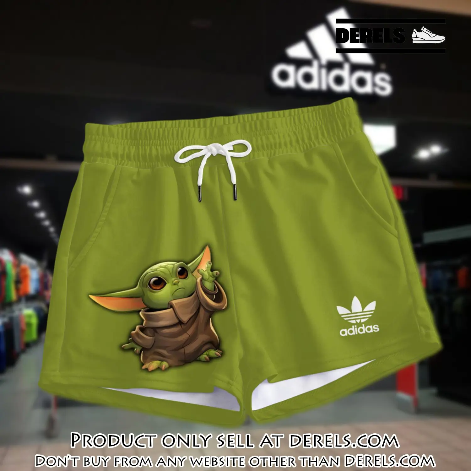 Premium baby yoda in adidas women shorts lady beach shorts wms1076 dr3457075